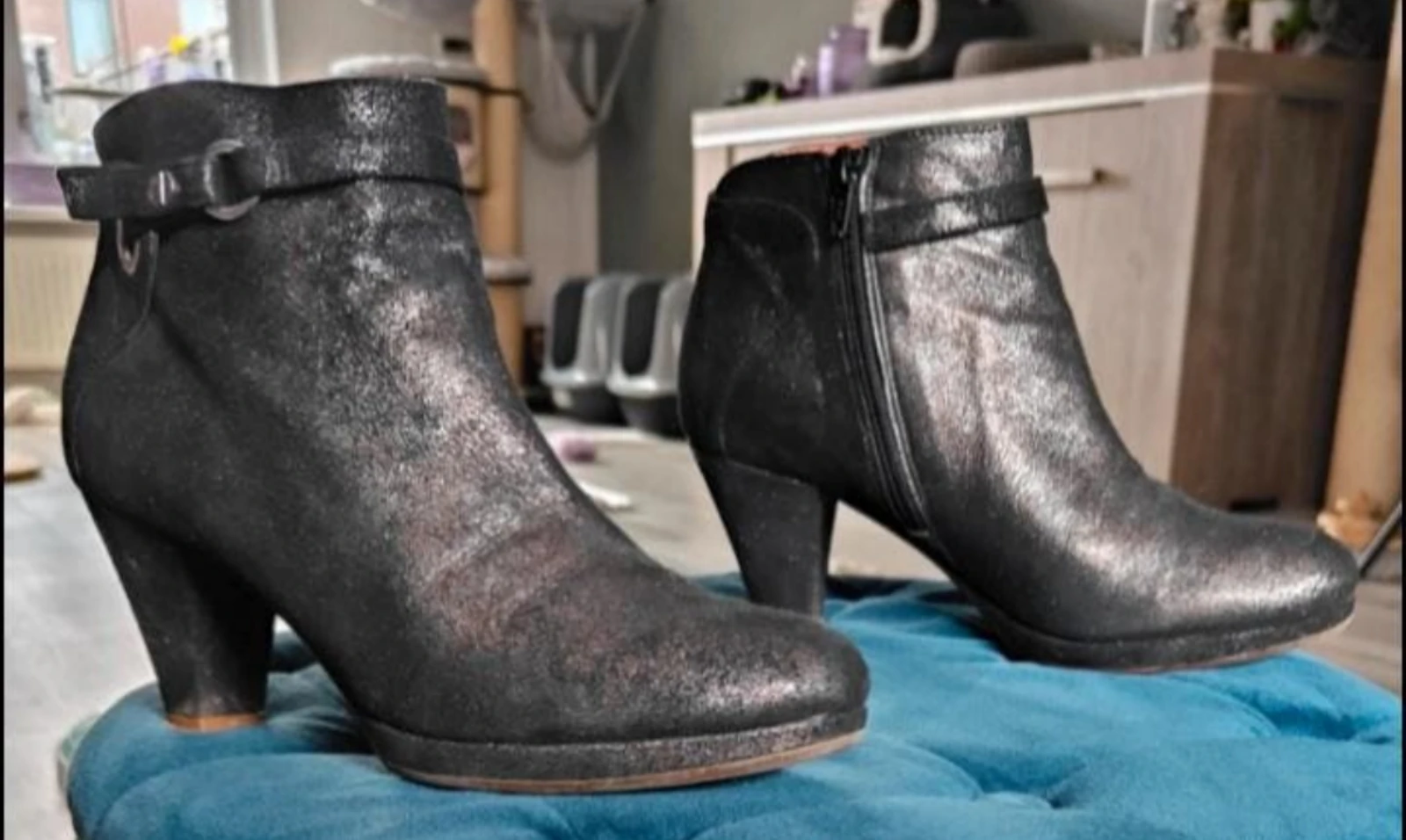 Cute black metallic ankle boots Freeflex size 38 – photo 3